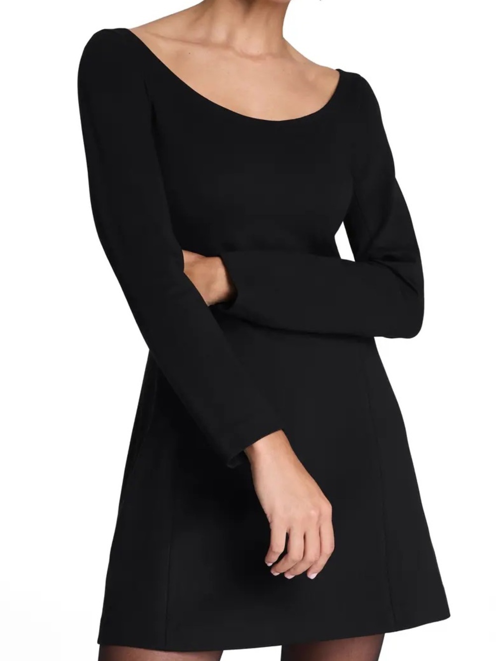NWT Spanx Small Ballet Neck Long Sleeve Ponte Knit Mini A-Line Dress